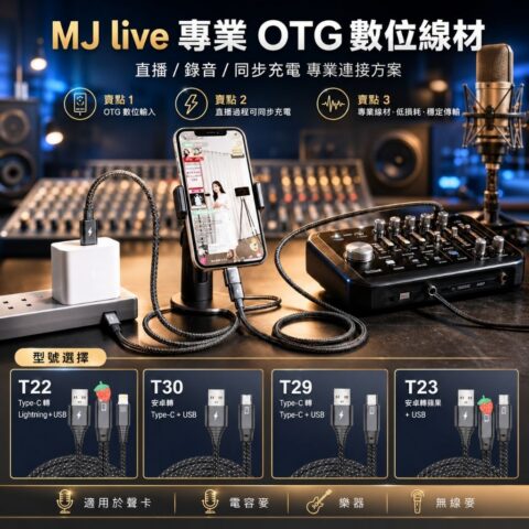 聲卡 OTG 數位直播線|Apple/Android