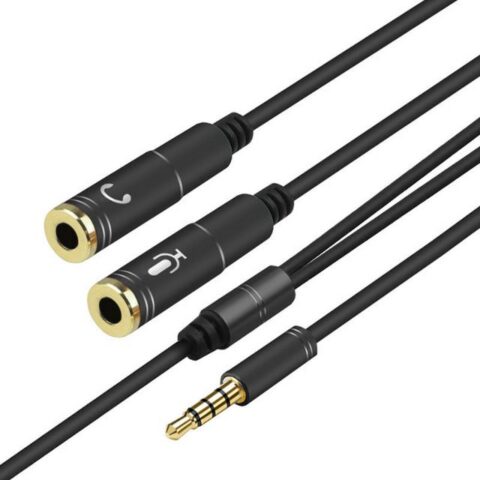 耳機麥克風一分二音源轉接線｜筆電耳麥適用